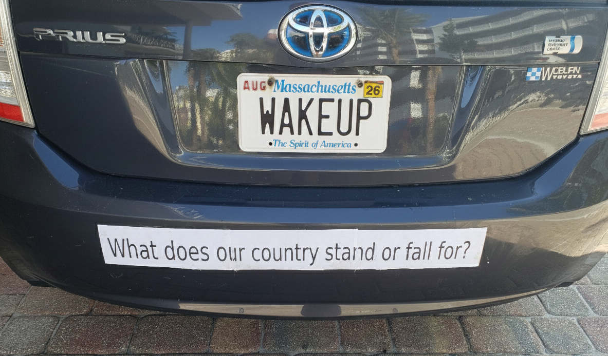 Stand for bumper banner photo